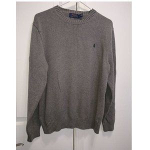 Ralph Lauren (Polo )Men's Gray-Jersey Knit Crew Neck Pullover Sweater